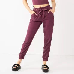 Juniors' SO® High Rise Paperbag Jogger Pants 17 Juniors' SO® High Rise Paperbag Jogger Pants -Teens shop 4203348 Plum Prune