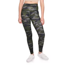 Juniors' SO® Sporty High Waisted Long Leggings -Teens shop 4341243 Dark Green Camo