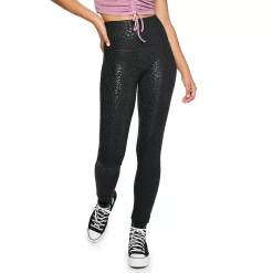 Juniors' SO® Sporty High Waisted Long Leggings -Teens shop 4341243 Tonal Black Cheetah