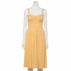 Juniors' Lily Rose Bra Cup Midi Dress with Pockets