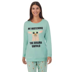 Women's The Mandalorian The Child Long Sleeve Pajama Top & Banded Bottom Pajama Pants Set -Teens shop 4969442 ALT2