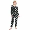 Juniors' SO® Boxy Long Sleeve Pajama Top & Pajama Pants Set -Teens shop 5044482 Black Dot