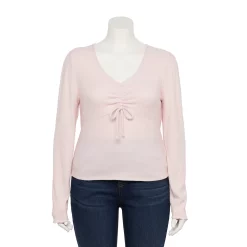 Juniors' SO® Cinch Front Top -Teens shop 5161856 Secret Whisper