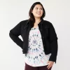 Juniors' Plus Size SO® Denim Jacket -Teens shop 5172578 Black