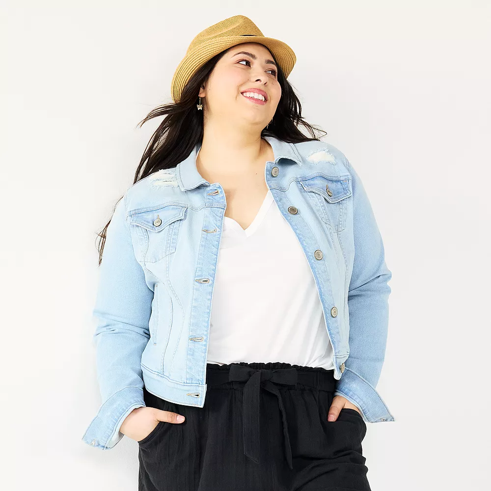 Juniors' Plus Size SO® Denim Jacket 4 Juniors' Plus Size SO® Denim Jacket - Image 2