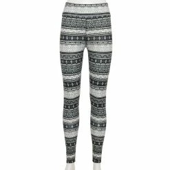 Juniors' SO® Cozy Leggings -Teens shop 5176296 Black White Geo