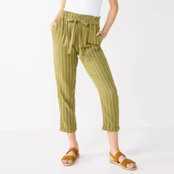 Juniors' SO® Relaxed Ankle Pants -Teens shop 5182082 Olive Stripe