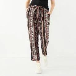 Juniors' SO® Relaxed Ankle Pants -Teens shop 5182082 White Black Floral