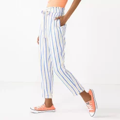 Juniors' SO® Relaxed Ankle Pants -Teens shop 5182082 White Stripe