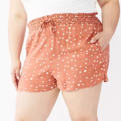 Juniors' Plus Size SO® Smocked Shorts -Teens shop 5198567 Darliing Floral