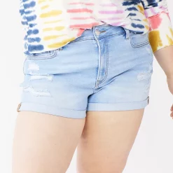 Juniors' Plus Size SO® High-Rise Shortie Shorts