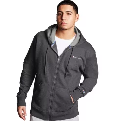 Men's Champion® Powerblend Fleece Full-Zip Hoodie 9 Men's Champion® Powerblend Fleece Full-Zip Hoodie -Teens shop 5205444 Granite Heather