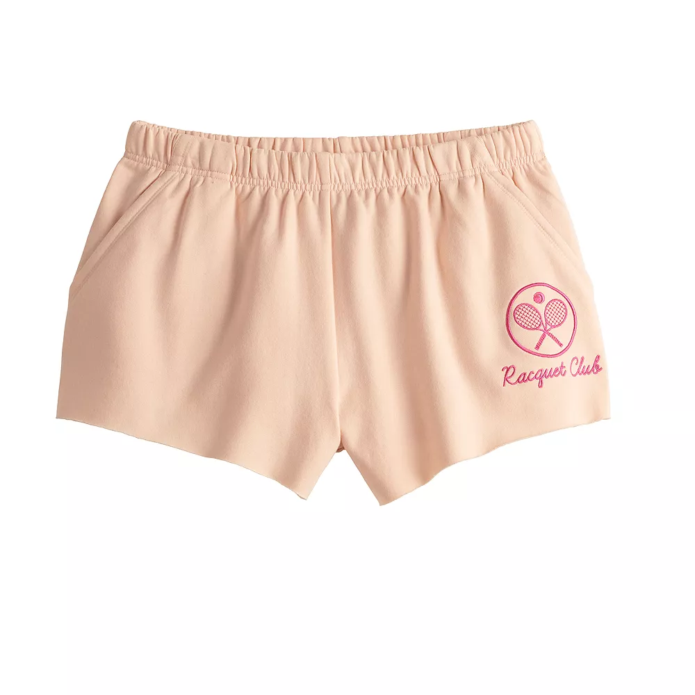 Juniors' Public Library Racquet Club Fleece High Rise Dolphin Shorts 5 Juniors' Public Library Racquet Club Fleece High Rise Dolphin Shorts - Image 3