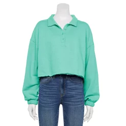 Juniors' SO® Long Sleeve Fleece Polo -Teens shop 5212309 Island Teal