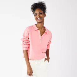 Juniors' SO® Long Sleeve Fleece Polo -Teens shop 5212309 Mission