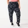 Juniors' Plus Size SO® Relaxed Tapered Leg Pants -Teens shop 5228150 Black Floral