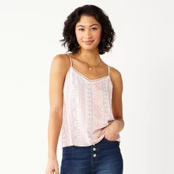 Juniors' SO® Lace Trim Cami -Teens shop 5245597 Ivory Paisley