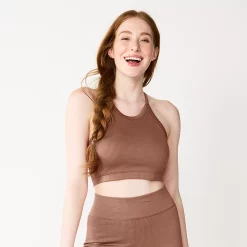 Juniors' SO® Seamless High Neck Bra -Teens shop 5246601 Cocoa Smoothie