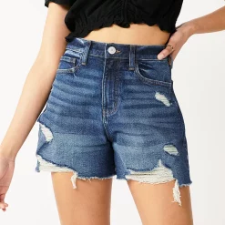 Juniors' SO® Super High Rise '90s Boyfriend Shorts -Teens shop 5247866 Dark Dest