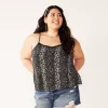 Juniors' Plus Size SO® Lace Trim Layering Tank Top -Teens shop 5261986 Black Floral
