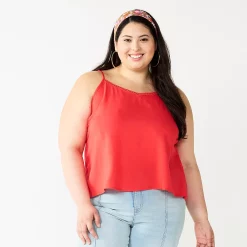 Juniors' Plus Size SO® Lace Trim Layering Tank Top -Teens shop 5261986 Gushing Lava