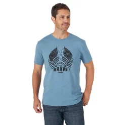 Men's Wrangler Graphic Tee -Teens shop 5263039 Med Blue Heather