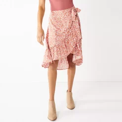 Juniors' SO® Wrapped Midi Skirt -Teens shop 5281215 Pink Brown Cheetah