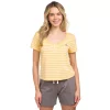 Juniors' Hurley Short Sleeve Henley -Teens shop 5282758 Buff Yellow Stripes