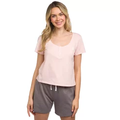 Juniors' Hurley Short Sleeve Henley -Teens shop 5282758 Veiled Rose