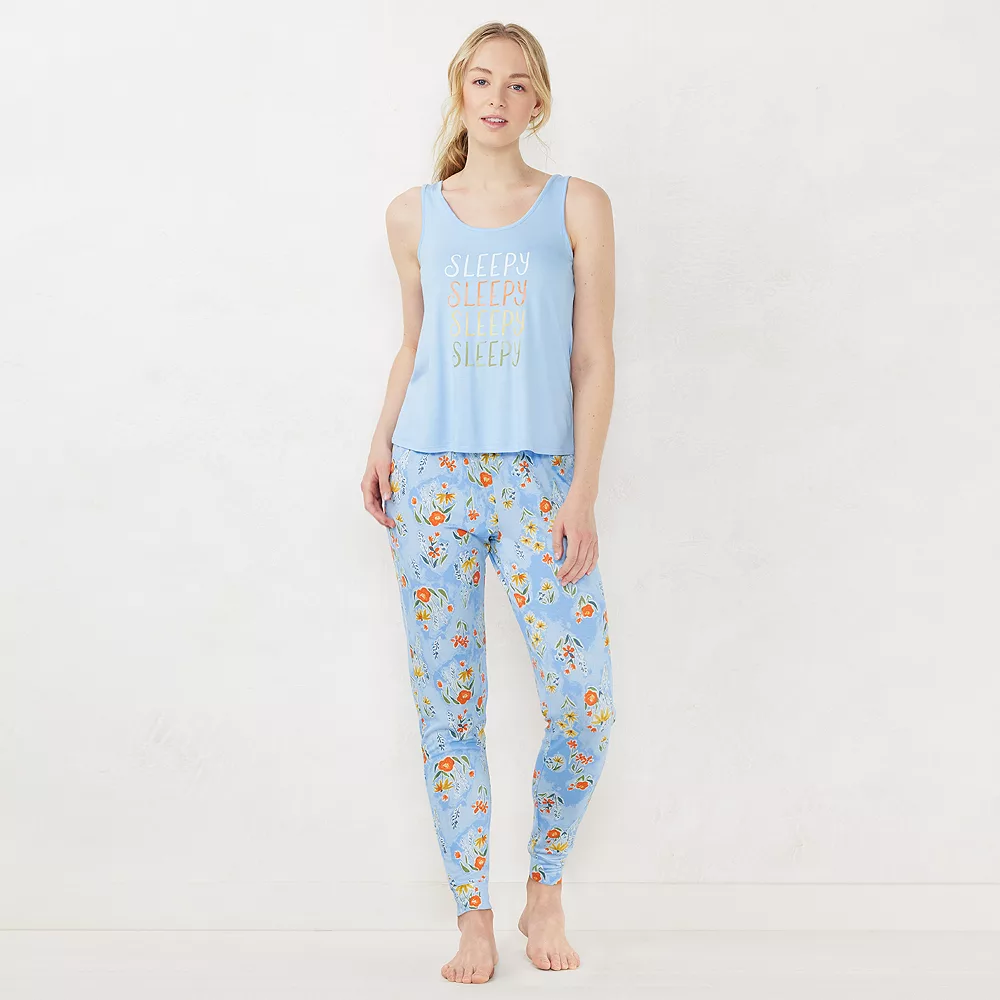 Women's LC Lauren Conrad Pajama Tank & Cuffed Pajama Pants Sleep Set 8 Women's LC Lauren Conrad Pajama Tank & Cuffed Pajama Pants Sleep Set - Image 6
