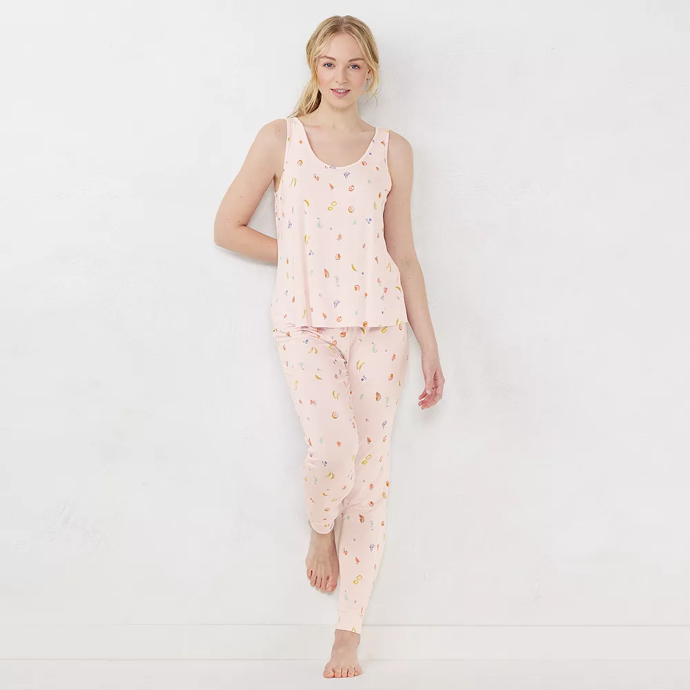 Women's LC Lauren Conrad Pajama Tank & Cuffed Pajama Pants Sleep Set 5 Women's LC Lauren Conrad Pajama Tank & Cuffed Pajama Pants Sleep Set - Image 3