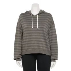 Juniors' Plus Size SO® Cropped Hoodie -Teens shop 5304659 Gray Stripe