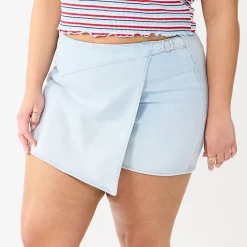 Juniors' Plus Size SO® Comfortable Faux-Wrap Mini Skirt -Teens shop 5317317 Light