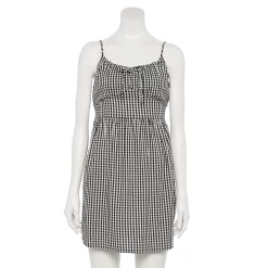 Juniors' SO® Tie Front Fit And Flare Mini Dress -Teens shop 5341980 Black Plaid