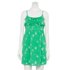Juniors' SO® Tie Front Fit And Flare Mini Dress -Teens shop 5341980 Green Floral