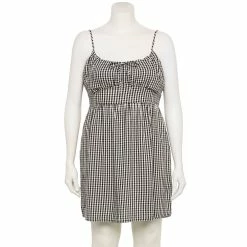 Juniors' Plus Size SO® Front-Tie Mini Fit And Flare Dress 7 Juniors' Plus Size SO® Front-Tie Mini Fit And Flare Dress -Teens shop 5342412 Black Plaid