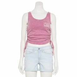 Juniors' Coca Cola Enjoy Embroidered Side Cinch Ribbed Tank Top