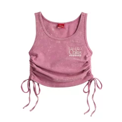 Juniors' Coca Cola Enjoy Embroidered Side Cinch Ribbed Tank Top -Teens shop 5345048 ALT5