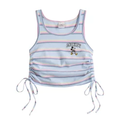 Disney's Mickey Walk Juniors' Embroidered Side Cinch Ribbed Tank Top -Teens shop 5345057 ALT5