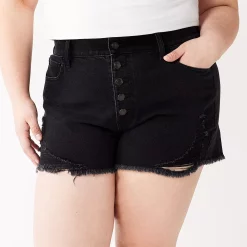 Juniors' Plus Size SO® High Rise Mom Shorts -Teens shop 5354792 Black