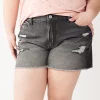 Juniors' Plus Size SO® High Rise Mom Shorts -Teens shop 5354792 Black Wash Destruction
