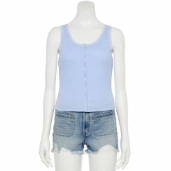 Juniors' SO® Lace Trim Button Front Tank Top 15 Juniors' SO® Lace Trim Button Front Tank Top -Teens shop 5473650 Baroon River