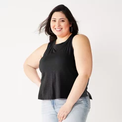 Juniors' Plus Size SO® Muscle Tank -Teens shop 5474344 Black Luxe