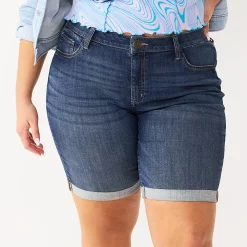 Juniors' Plus Size SO® Low Rise Bermuda Shorts -Teens shop 5474917 Rinse