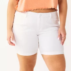 Juniors' Plus Size SO® Low Rise Bermuda Shorts -Teens shop 5474917 White