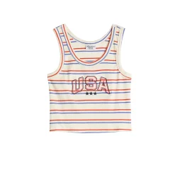 Juniors' USA Embroidered Ribbed Tank Top -Teens shop 5487017 ALT5