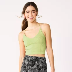 Juniors' SO® Seamless Lace Back Cami -Teens shop 5508694 Resergent Green