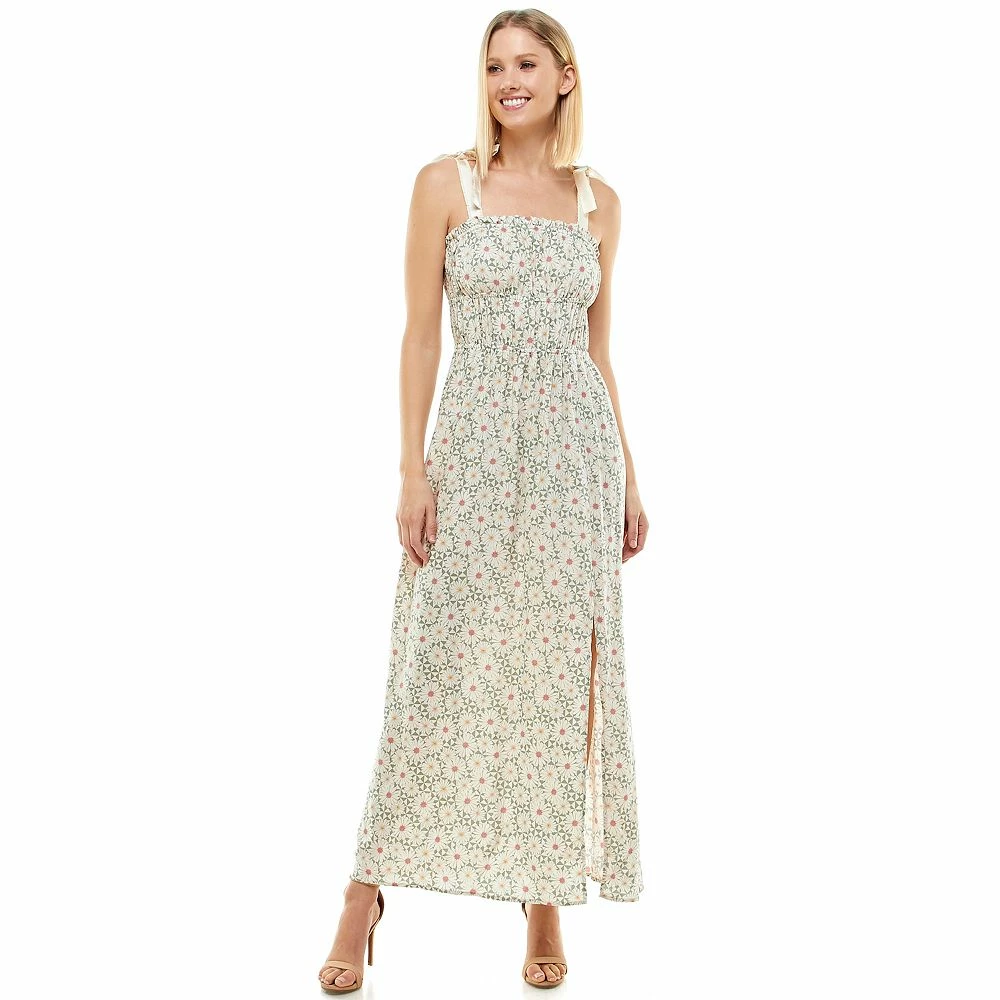 Juniors' Lily Rose Tie Shoulder Maxi Dress 3 Juniors' Lily Rose Tie Shoulder Maxi Dress