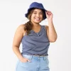 Juniors' Plus Size SO® Henley Tank Top -Teens shop 5510587 Navy White Stripe
