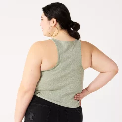 Juniors' Plus Size SO® Side Keyhole Racerback Tank Top -Teens shop 5511729 ALT